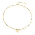 316L Stainless Steel 18k Gold Necklace Jewelry Customized Good Square Charm Choker Necklace Women