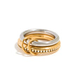 J&D Vintage Bead Boho Double Layer Ring 18K PVD Gold Stainless Steel New Hot INS Jewelry for Women Men Christian Symbol