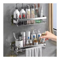 2 Pack No Drilling Stainless Steel Shower Shelf Bathroom Accessories Organizer Storage