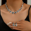 2024 New Sparkling and Elegant Women's Necklace and Earnail Set Banquet Accessories Bridal Jewelry Set