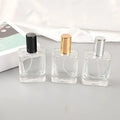 Wholesale 30ml 50ml Flat Square Glass Perfume Atomizer Bottles Classical Design Screw Neck Refillable Cartons Minimum 100pcs