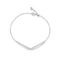 V Shape Geometric Silver Bracelet Dazzling Clear CZ Chain Bracelets for Women 925 Sterling Silver Wedding Jewelry SCB137