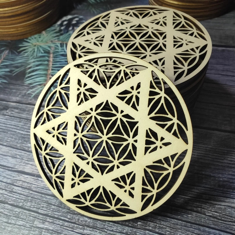 Wooden Coasters  Engraving Coasters Drink Coasters - Coasters Designed for Table Decoration Laser Cut Coasters