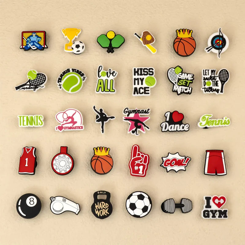 Hot Sale Custom Sports Sneakers Accessories Boys Girls Basketball Ball Games Clogs with Rubber Shoe Charm Decorative Shoelaces