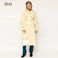 New Spring Leisure Long Trench Coat Japanese Solid Color Languid Lazy Double Row Buckle Strap Windbreaker