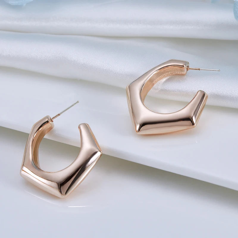 European Style Fashion Jewelry Resin Earring Clips CCB Irregular C Shaped Chunky Hoop Earrings for Women
