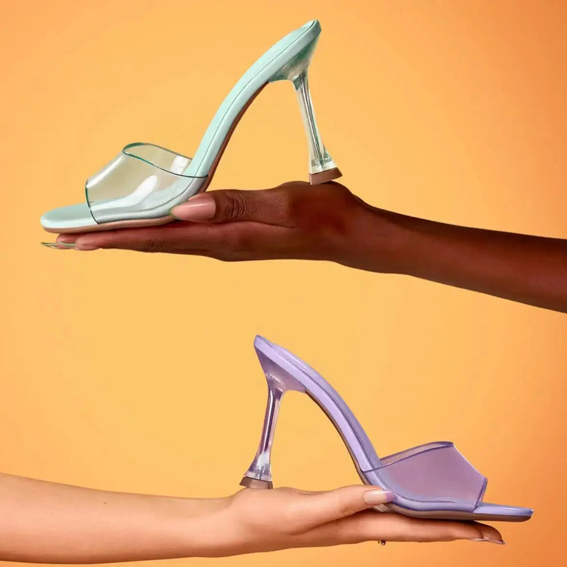 Fantasy Color Transparent High Heel Sandals Women's slippers D815