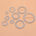 10mm 12mm Silver Plated Two Rows Rhinestone Buckles Metal Slider Ribbon Bar Buckle for Wedding Card Craft Clasp