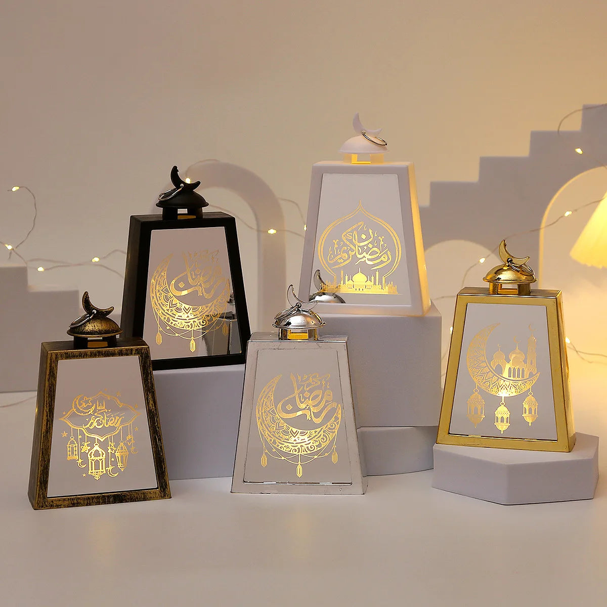 New Candlestick Middle East Festival Eid Al Fitr Decoration Arab Lantern Wind Lantern Festival Decoration Electronic Candle