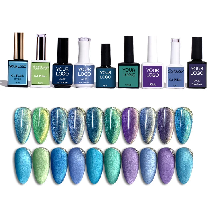 15 ML Organic Holographic ODM Low MOQ Private Label Strong Magnetic French Designer Cat Eye UV LED Gel Polish Nail Art Salon