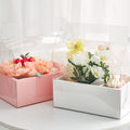 Portable PVC Flower Cake Packaging Box Transparent Folding Gift  Paper Box for Flowers With Handle