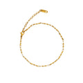 Chris April Fashion Design 316L Stainless Steel PVD Gold Plated Wave Chain Choker Minimalist Anklet