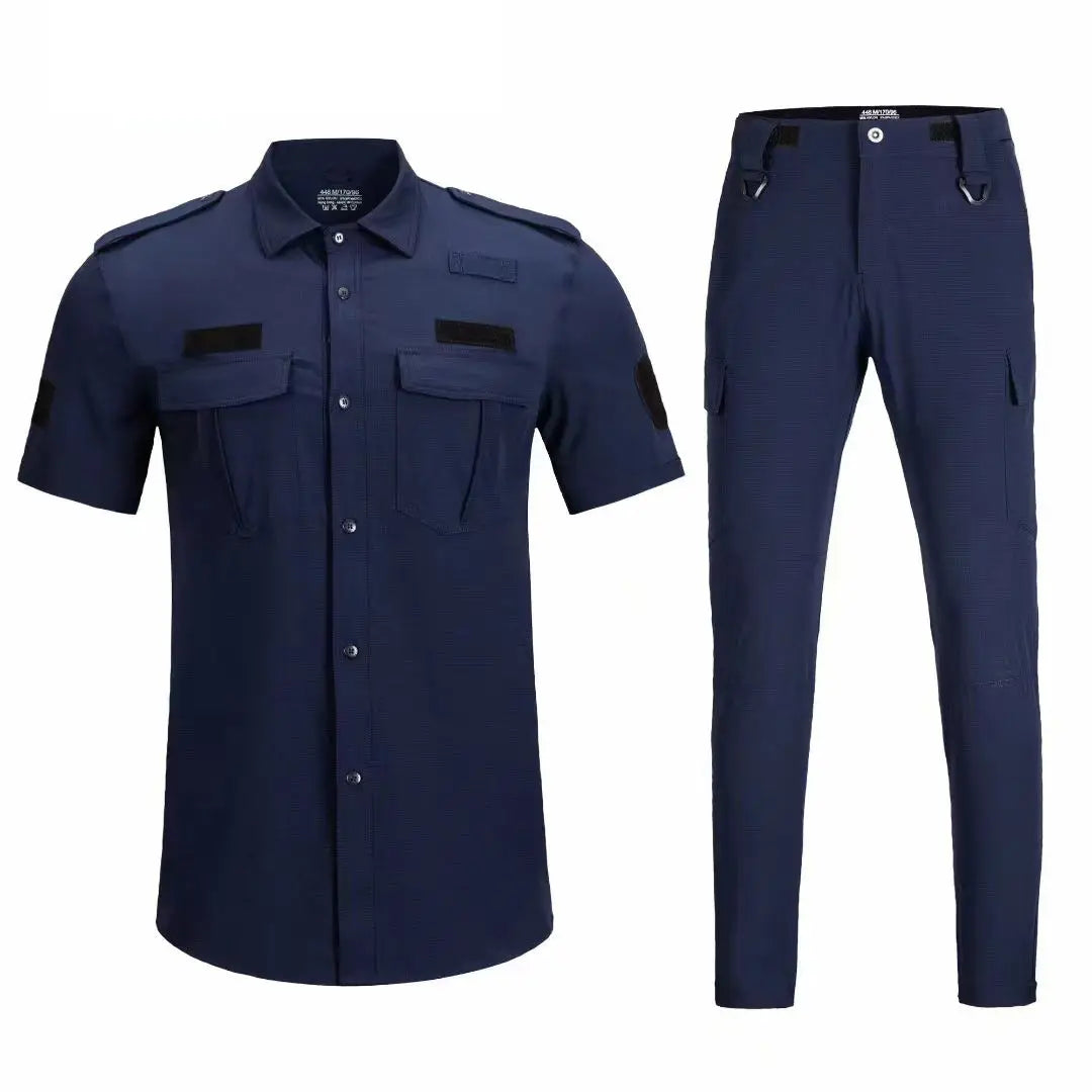 Custom Outdoor Training Suit Quick Dry Short Sleeve Tactical Security Guard Uniform Set Factory Supplied Made of Cotton