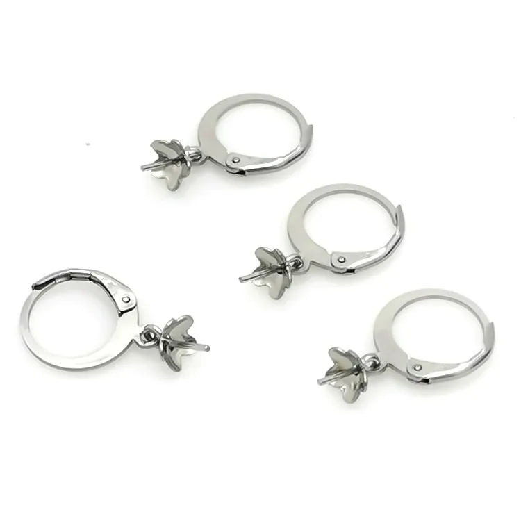 Jewelry Findings & Components Silver 12x4.5mm Earring Findings Connectors Jewelry Stainless Steel Earring Hook