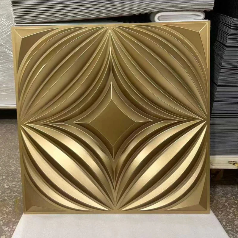 Interior Decoration Art Modern Geometric Abstract 3D Textured Waterproof PVC Wall Panel for Household Use
