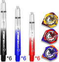 Win.Max WMG71546 Dart Shafts & Flights Set-18 Polycarbonate Stems with Spring Rings 9 Transparent Flights 48mm/41mm/35mm Length