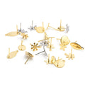 Custom Stainless Steel Gold Plated Hypoallergenic Stud Earrings Findings and Components for Women Jewelry Making Supplies