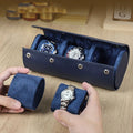 Wholesale Luxury Travel Saffiano Top Grain Leather Watch Case Real Genuine Leather Watch Roll With High Quality