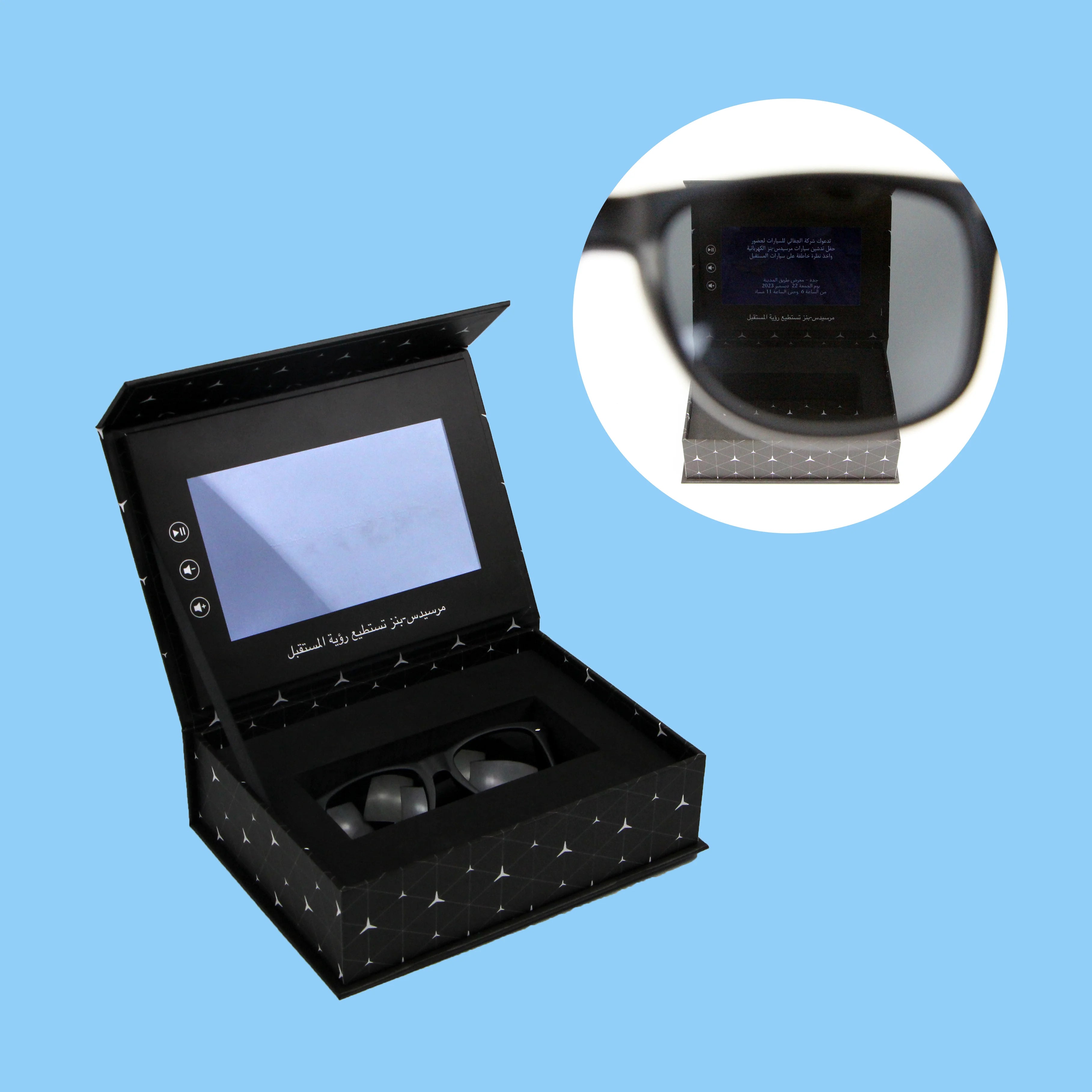 New Hair Products Promotional Corporate Set Lcd Polarizing Screen 7 Inch Video Brochure Greeting Business Gift Box