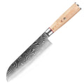 7 Inch High Carbon VG10 Steel Damascus Santoku Kitchen Knife with Ergonomic Pakka Wood Handle