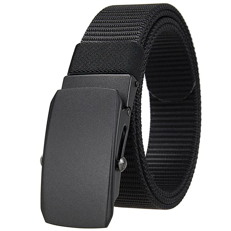LQbelt New Fabric Cavas Belt Scroll Buckle Belts Black No Holes Mens Belt Polyester Strap Outdoor Wholesale Factory