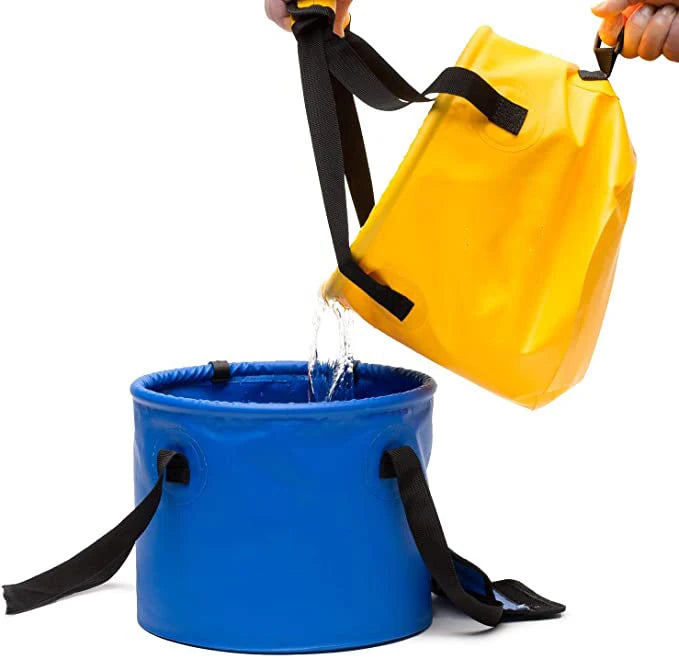 10L Collapsible Waterproof Portable Handle Multifunctional Foldable PVC Outdoor Hiking Wash Basin for Camping & Car Use