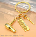 Hairdresser Keychain Scissors Hair Stylist Keychain Charm Dryer Scissors Hair Dryer Nail Comb Pendant Keyring