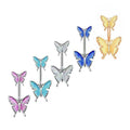 Stylish New Stainless Steel Silver Plated Body Accessories Butterfly Belly Button Ring Creative Drop Glue Sequin Unisex Wedding