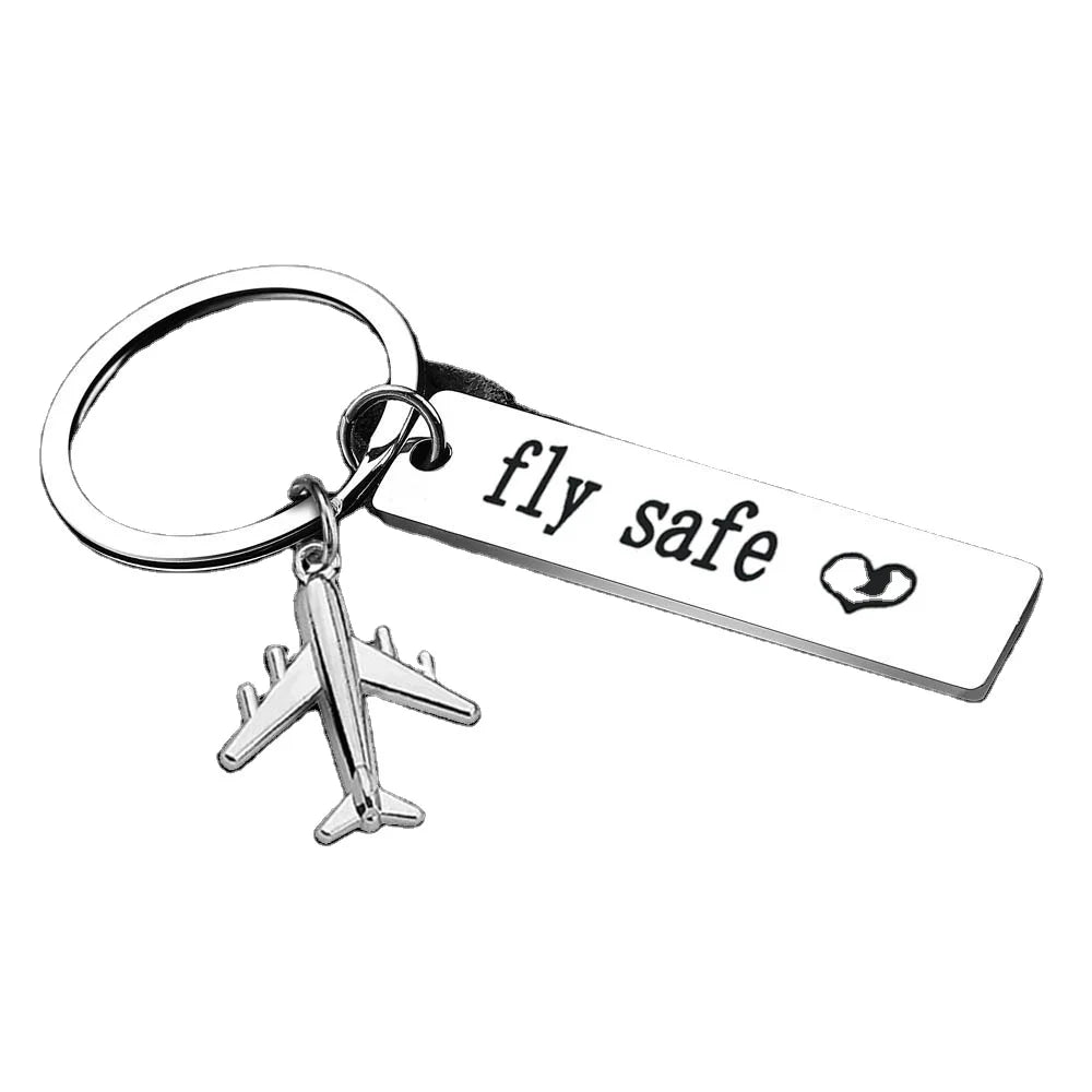 Custom Logo Fly Safe Keychain Stainless Steel Metal Keychain Unique Fly Safe Feature and Stylish Logo Imprint