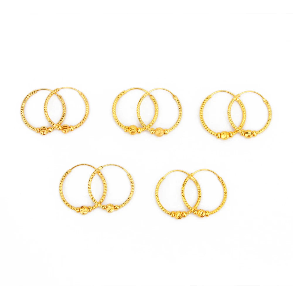 Jinxiuxing Custom Beaded Earrings 24k Gold Plated Solid Brass Zircon Stone Gold Filled Women's Hoops Wholesale Jewelry