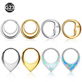 Gaby ASTM-F136 Titanium Opal Nose Ring Cartilage Segment Clicker G23 Body Piercing Daith Wholesale Jewelry