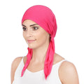 2023 New Fashionable Curved Two Tails Muslim Solid Comfortable Baotou Pullover Hat