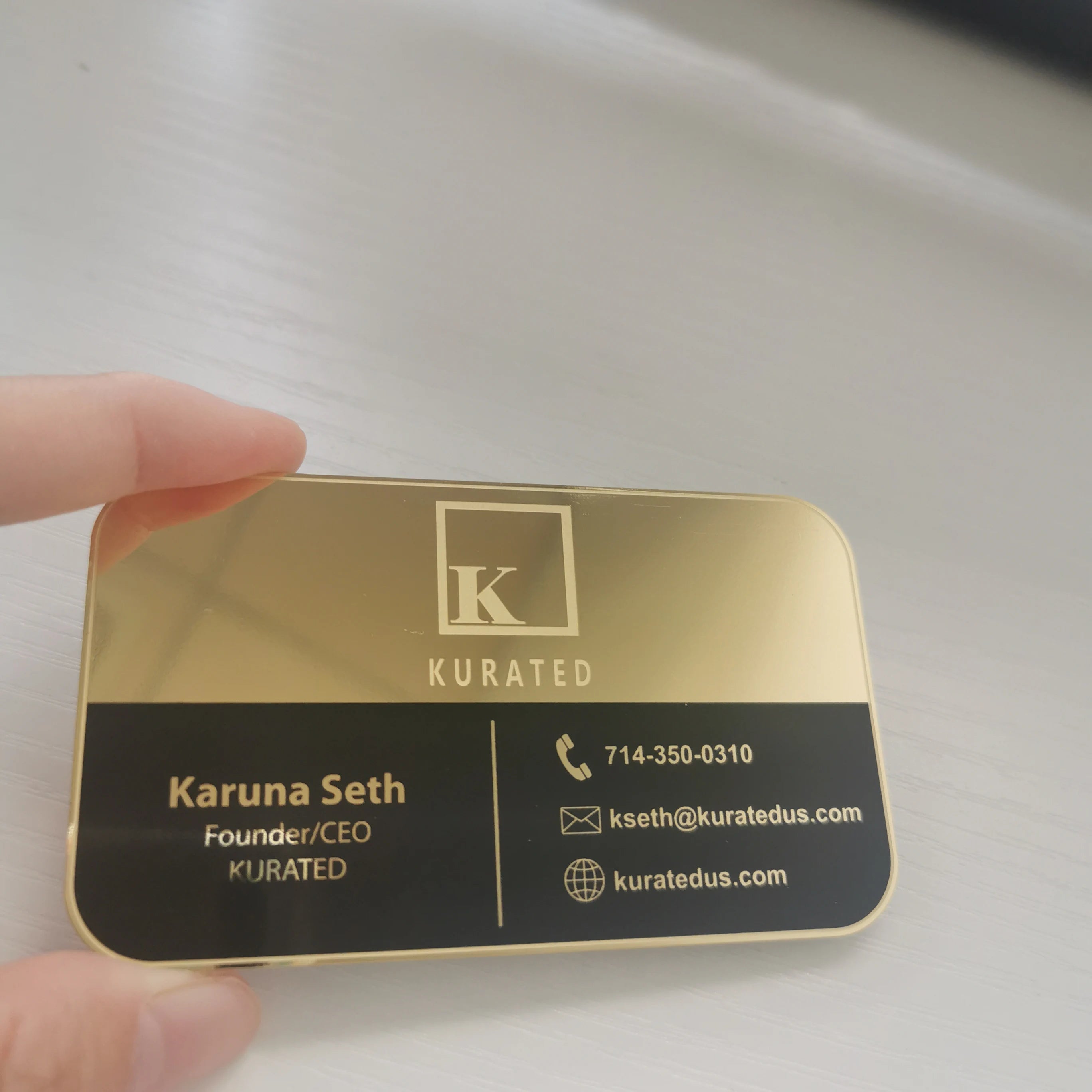 NEW Gold Stainless Steel Create Own Smart Custom Business Card Black Metal Business Cards With Logo