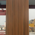 Wpc Fluted Wall Cladding Exterior Teak Panel for Exterior Wall Cladding Pe Wpc