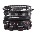 2025 European and American Punk Style Woven Bracelet Multilayer Mens Wrap Leather Bracelets
