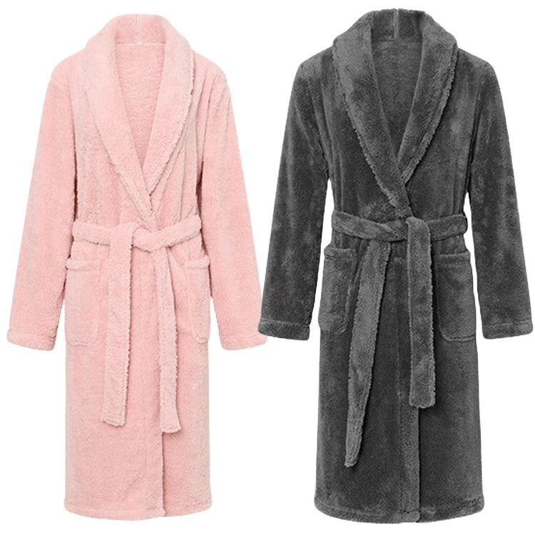 Luxury Hotel Fleece Bath Robe Custom Shu Velveteen Bathrobe Men and Women Soft Fleece Winter Bathrobe