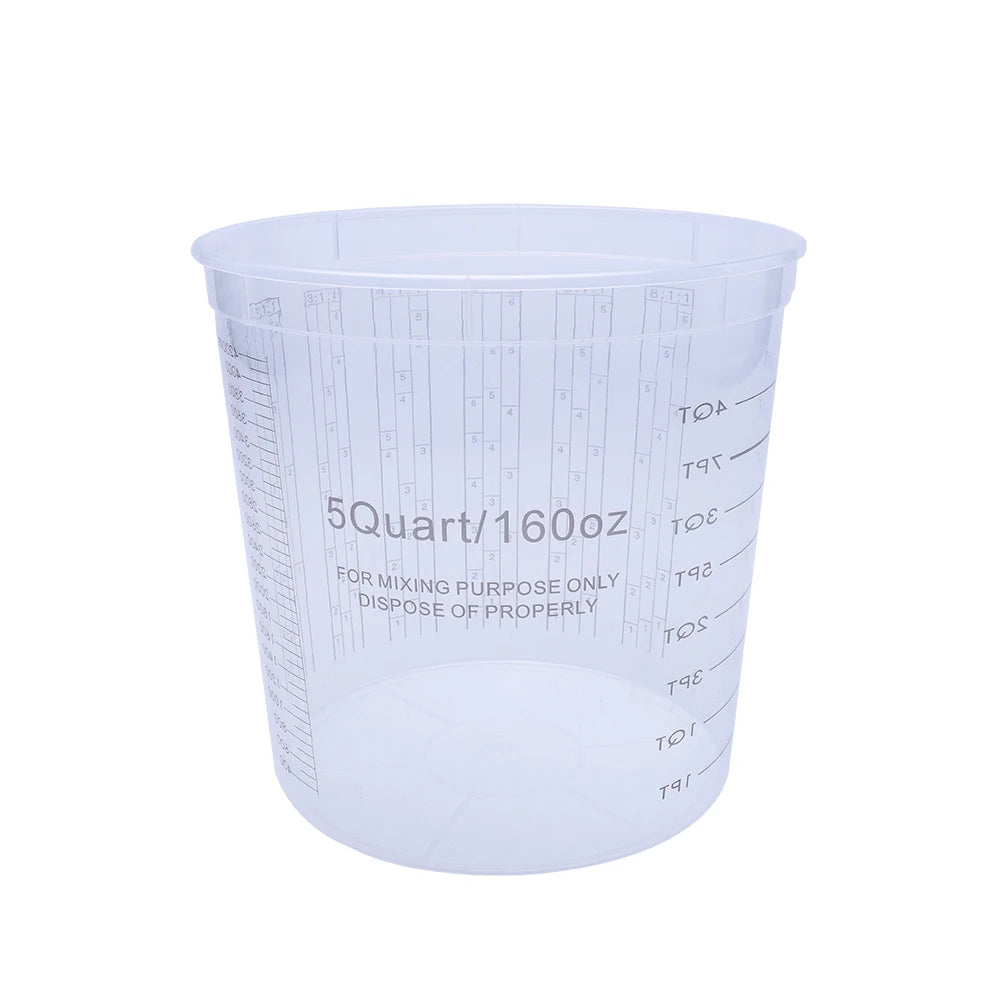Master 5000ml 160oz 5 Quart Transparent Auto Scale Mixing Cups Painting and Coatings Solvent Resistant Plastic Measuring Cup