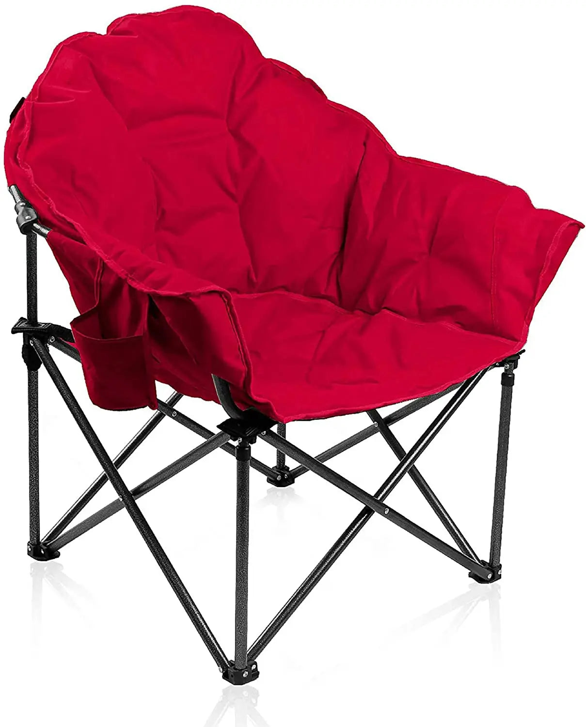 Woqi  Folding Oversized Moon Saucer Chair with Cup Holder and Carry Bag Supports