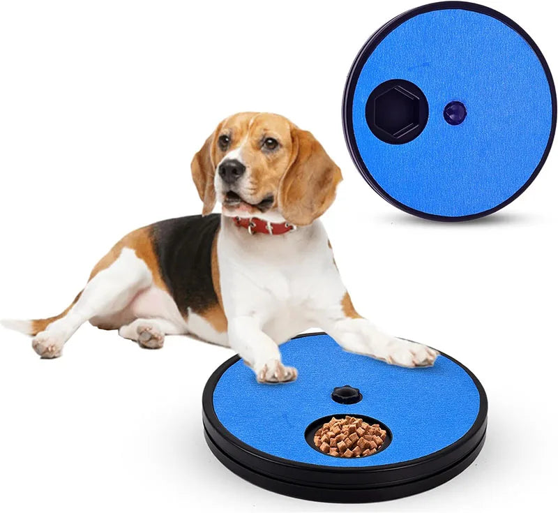 Luxury Dog Nail Scratch Pad Rotatable Slow Feeder Dog Puzzle Toy Nail File Grinding Board Treat Box Made Durable PET Material