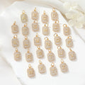 14K gold plated Personalized Copper Zircon Diamond Initial Letter Rhinestone Alphabet Pendant for DIY Necklace Jewelry making