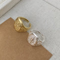 Vintage 925 Silver Virgin Maria Adjustable Ring Thai Silver Cross Jewelry for Women Girls