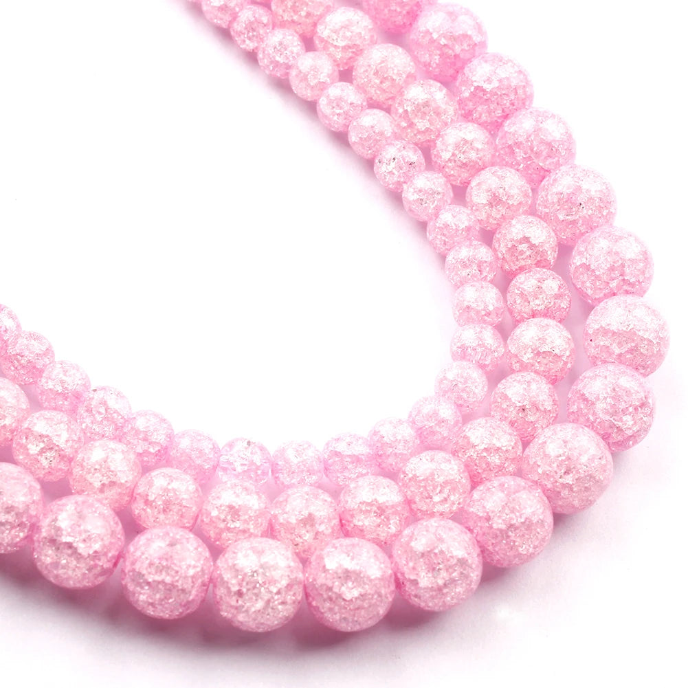 Wholesale Round 6/8/10MM White/Yellow/Purple/Pink/Blue Cracked Crystal Quartz Stone Beads for Jewelry DIY