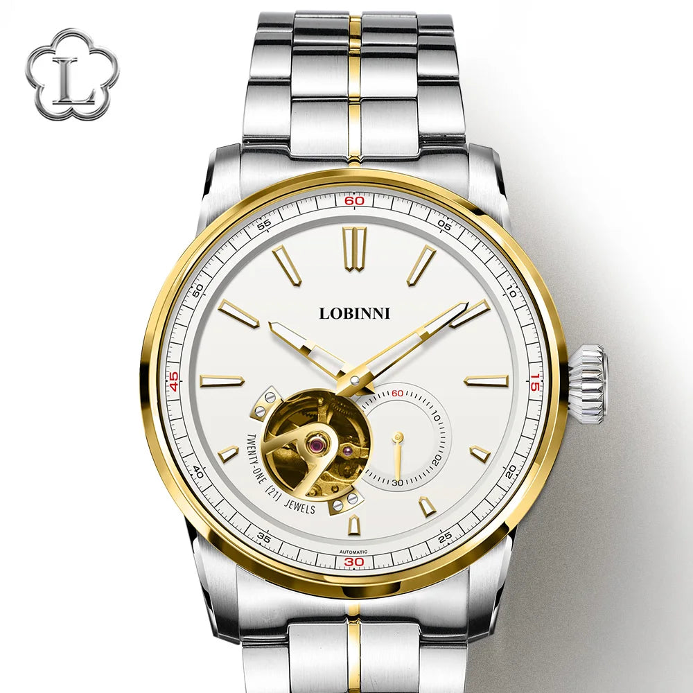 For Men's Luxury Fashion Business Watch MIYOTA Movement Automatic Mechanical Sapphire Crystal Pointer Waterproof Stainless