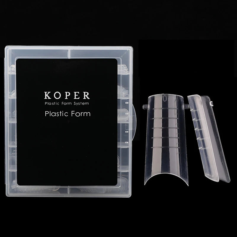 Clear Acrylic Nail Tip Dual Form with Scale Full Cover Artificial Nail Extension Dual System Form