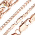 2.8mm+ FJ Fallon Fashion Jewelry love Hearty Cable Link Jdg Chains Plated in Rose Gold Brass Based Ultra Pro Top