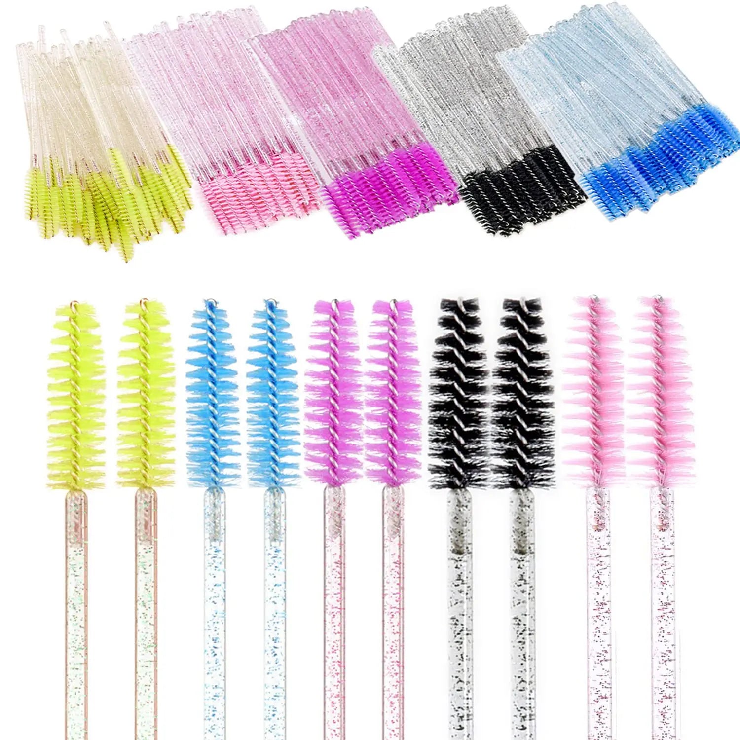 Makeup Brushes Rainbow Crystal Eyebrow Brush Mascara Wand Applicator Spoolers Eye Lashes Cosmetic Brushes Set Makeup Tools
