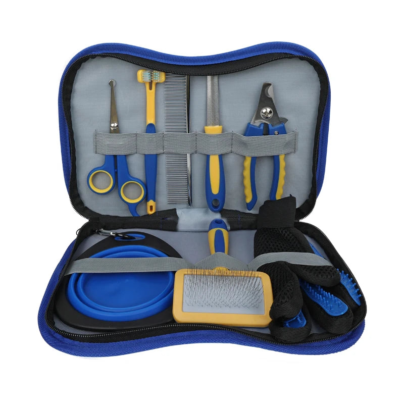 Professional Pet Grooming Supplies 8 in 1 Cat Pet Grooming Set Bag Dog Grooming Kit
