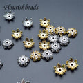 Trendy Design Gold Rhodium Plated CZ Pave Flower Bead for Jewelry Making