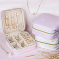 Custom Logo Travel Jewelry Box Leather and Velvet Storage Case for Necklace Premium Display Packaging Organizers