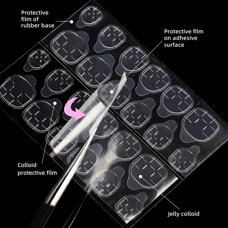 Transparent Jelly Double-side Nail Glue Sticker Tape Waterproof DIY Glue Nail Adhesive Press False Nails